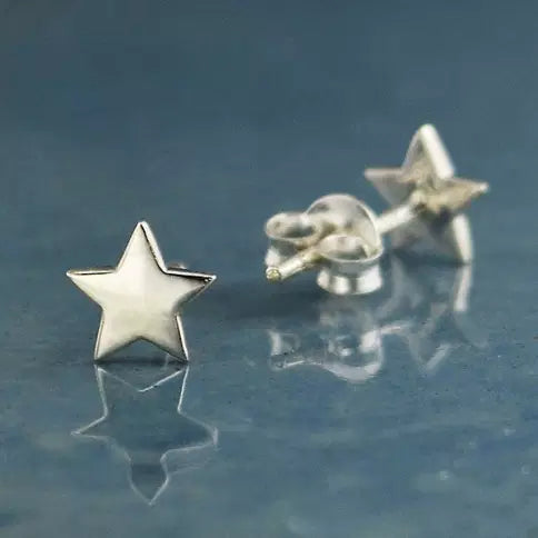 Sterling Silver Star Post Earrings 6x6mm - 1Pr