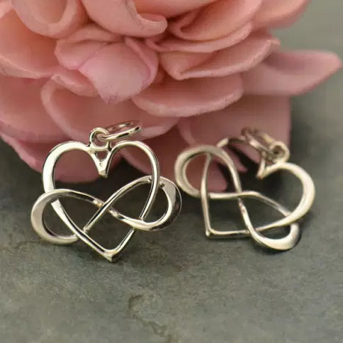 Sterling Silver 18x15.9mm Infinity Heart Charm - 1pc