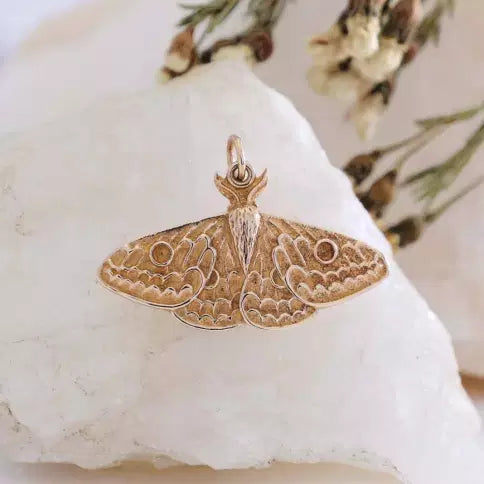 Bronze Dimensional Moth Charm 21x30mm -  1Pc