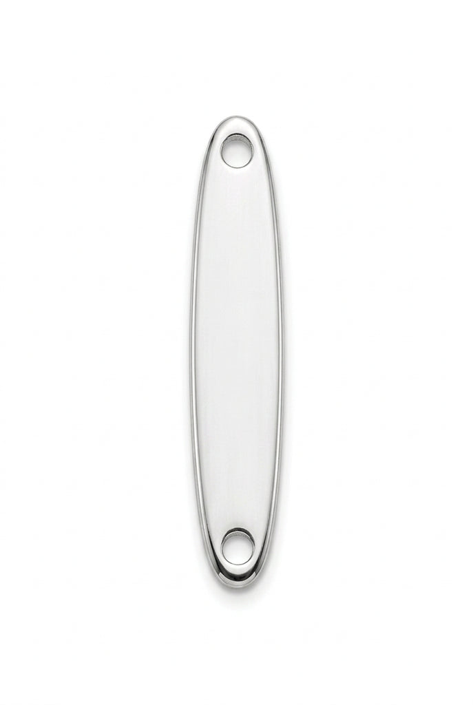 Sterling Silver 23.5x5.8mm Oval stamping Tags with 1.5mm hole on both the ends - 4pcs (3963) Made in USA