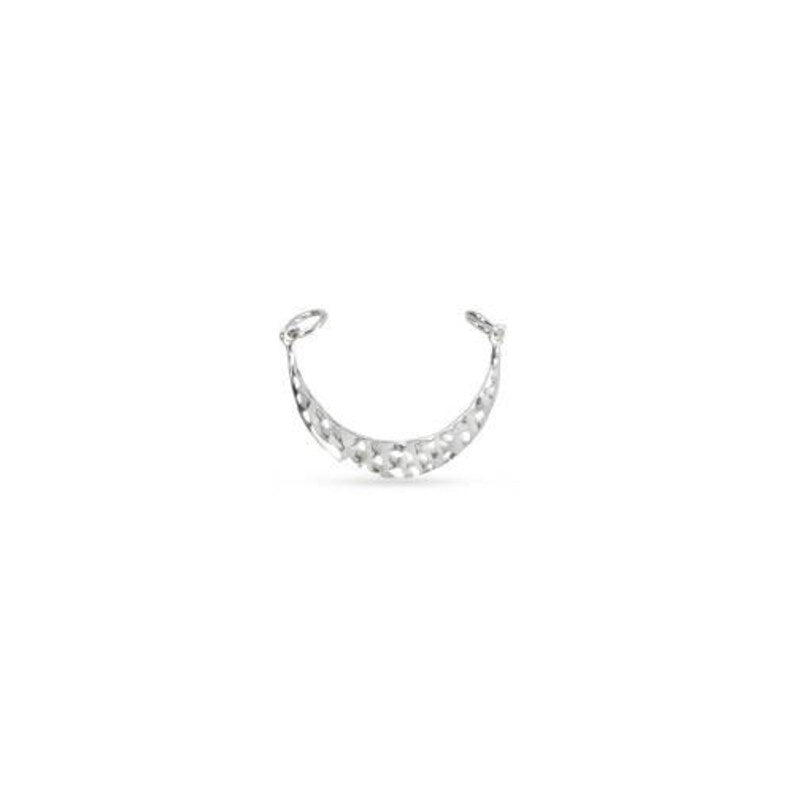 Sterling Silver Hammered Crescent 20x33x2mm Festoon - 1pc