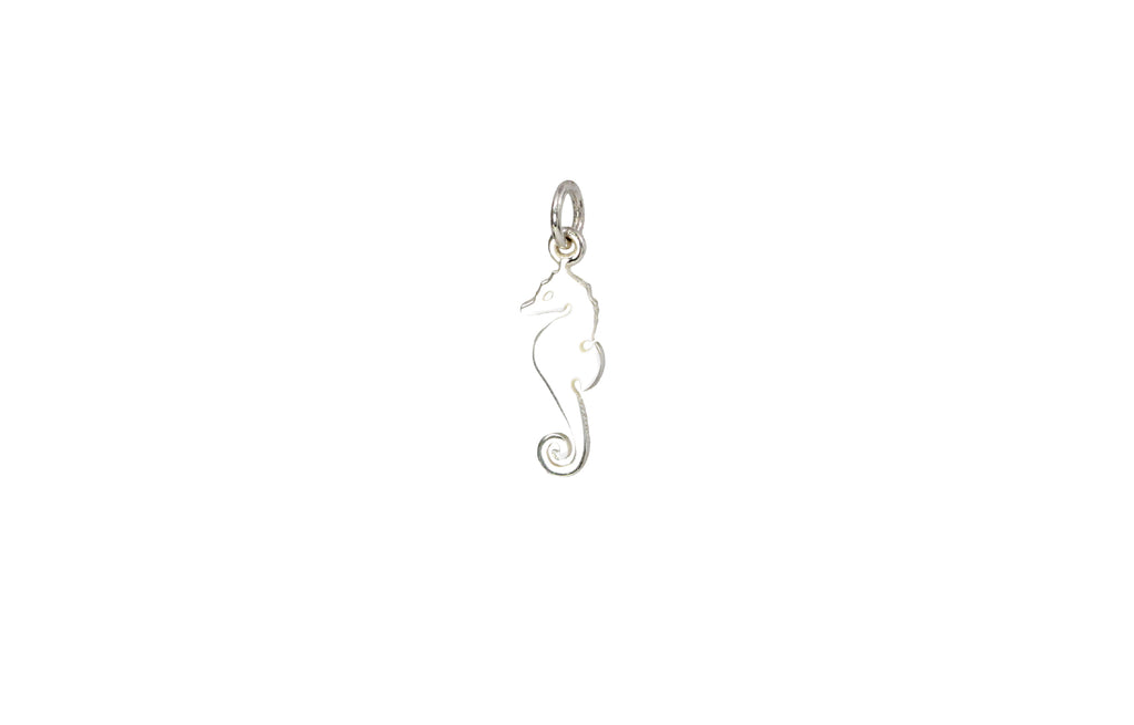 Sterling Silver Mini Seahorse 22x6x1mm Cut-out Charm - 1pc