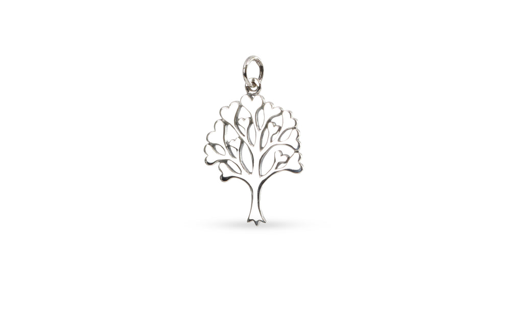 Sterling Silver Tree Of Love Charm 26.6x16.3mm - 1pc