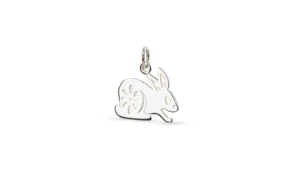 Sterling Silver Chinese Zodiac Rabbit 16.25x15.5x1mm Charm - 1pc