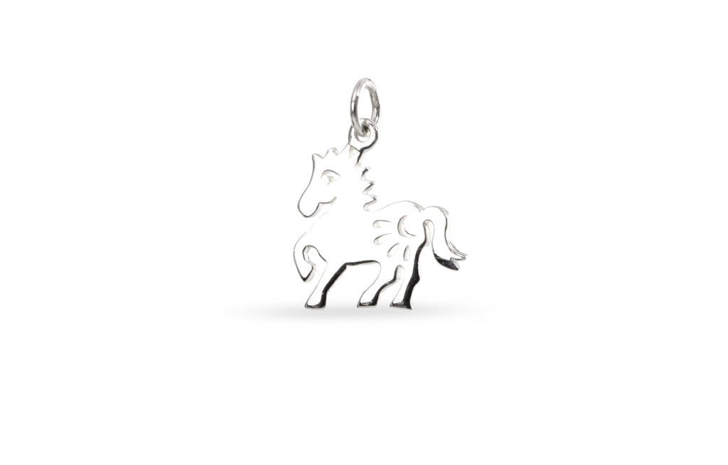 Sterling Silver Chinese Zodiac Horse 19.25x15.5x1mm Charm - 1pc