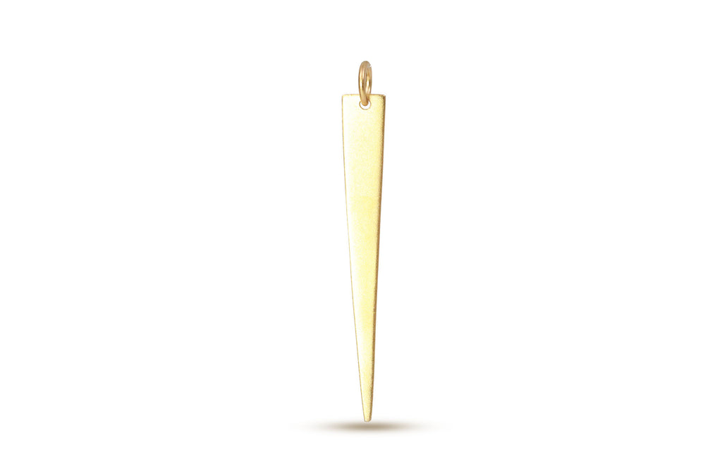 24Kt Gold Plated Sterling Silver Extra Long Triangle 38x5x1mm Dangle - 1pc