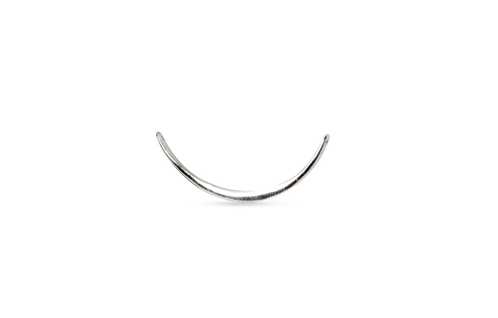 Sterling Silver Crescent 13x31x2.5mm Link With 2 Holes - 1pc