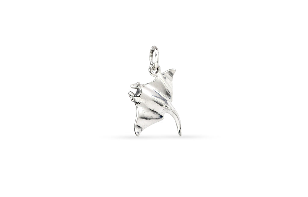 Sterling Silver 3D Manta Ray 16.75x16.5 Charm - 1pc