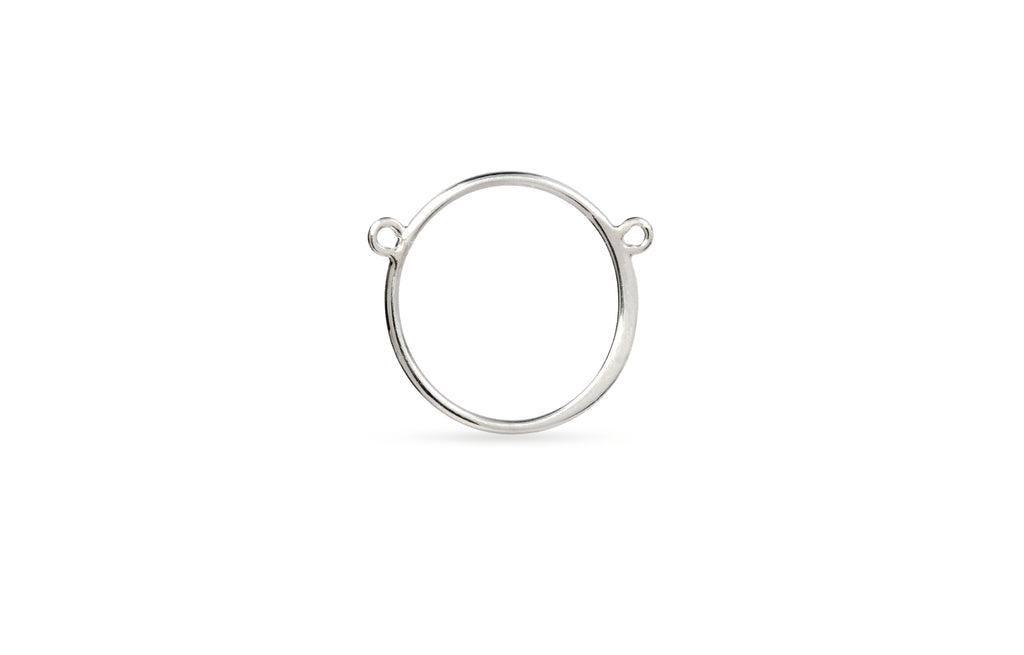 Sterling Silver Circle Festoon With Two Fixed Rings 18x21mm - 1pc