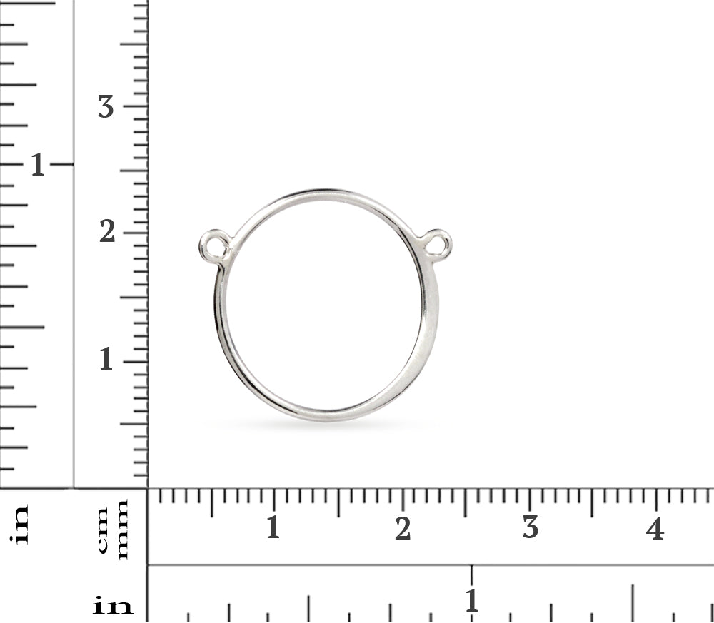 Festoon Rings Sterling Silver Circle Festoon With Two Fixed Rings 18x21mm - 1pc – Plazko