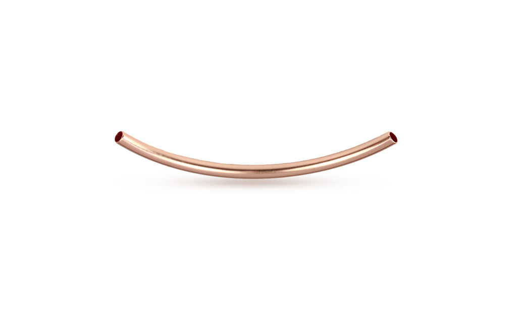 14Kt Rose Gold Filled Curved Tube 25x2mm (1.5mm ID) - 10pcs/pack