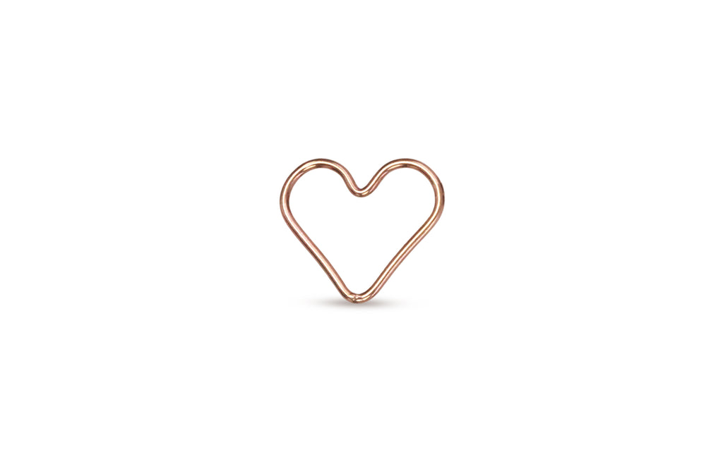 14Kt Rose Gold Filled Heart Closed Jump Ring 13.75x15.4mm - 5pcs/pack