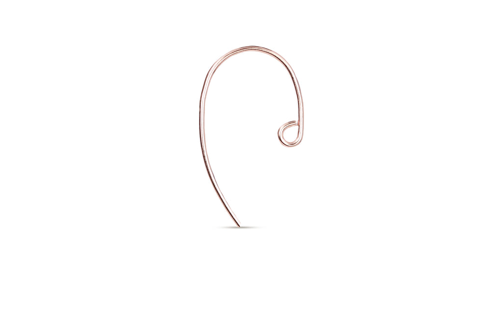 14Kt Rose Gold Filled Bass Clef Ear Wire 21x13mm - 10pcs/pack