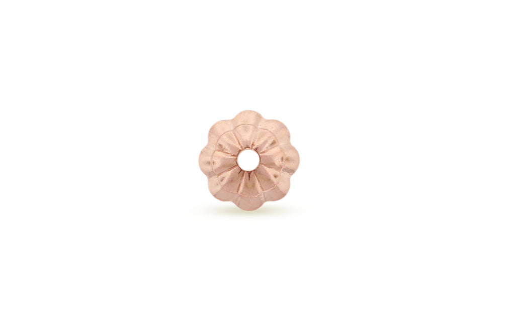 14Kt Rose Gold Filled 4mm Flower Bead Cap 1mm Hole - 50pcs/pack