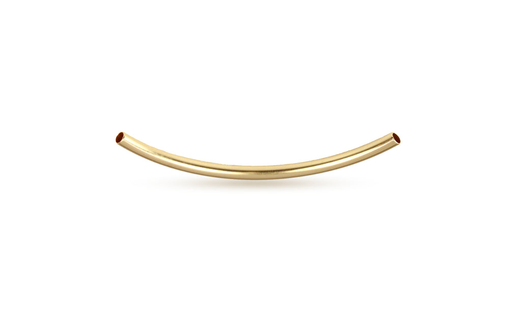 14Kt Gold Filled Curved Tube 25x2mm (1.5mm ID) - 10pcs/pack