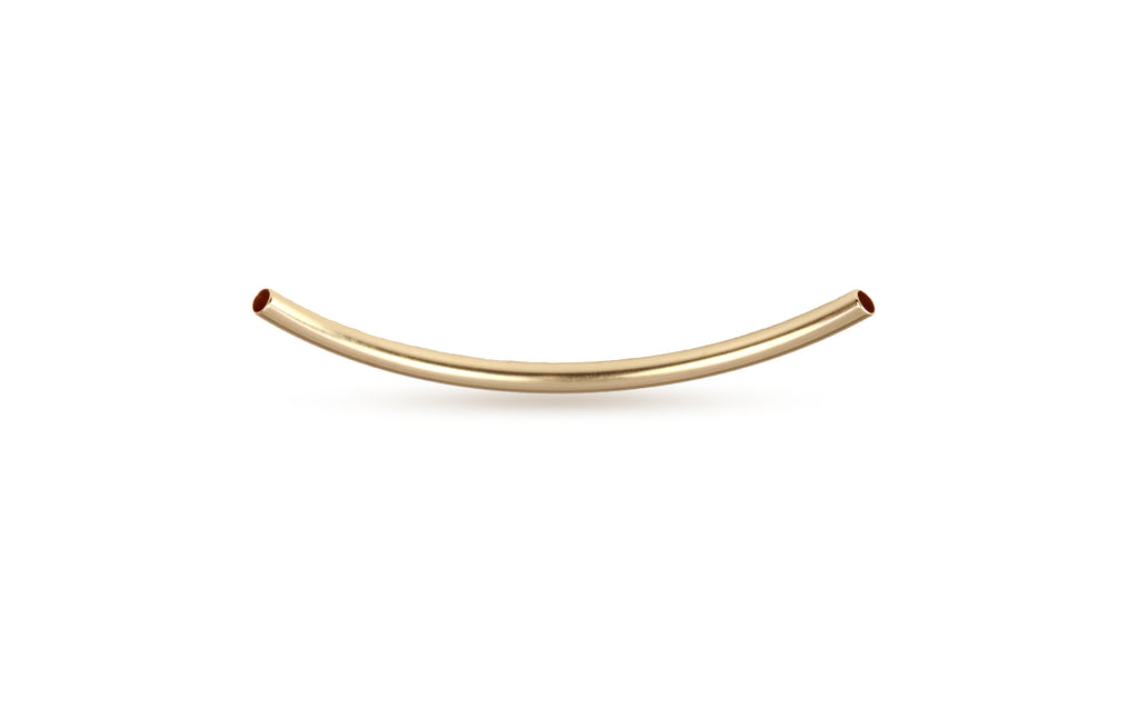 14Kt Gold Filled Curved Tube 40x2mm (1.5mm ID) - 5pcs/pack