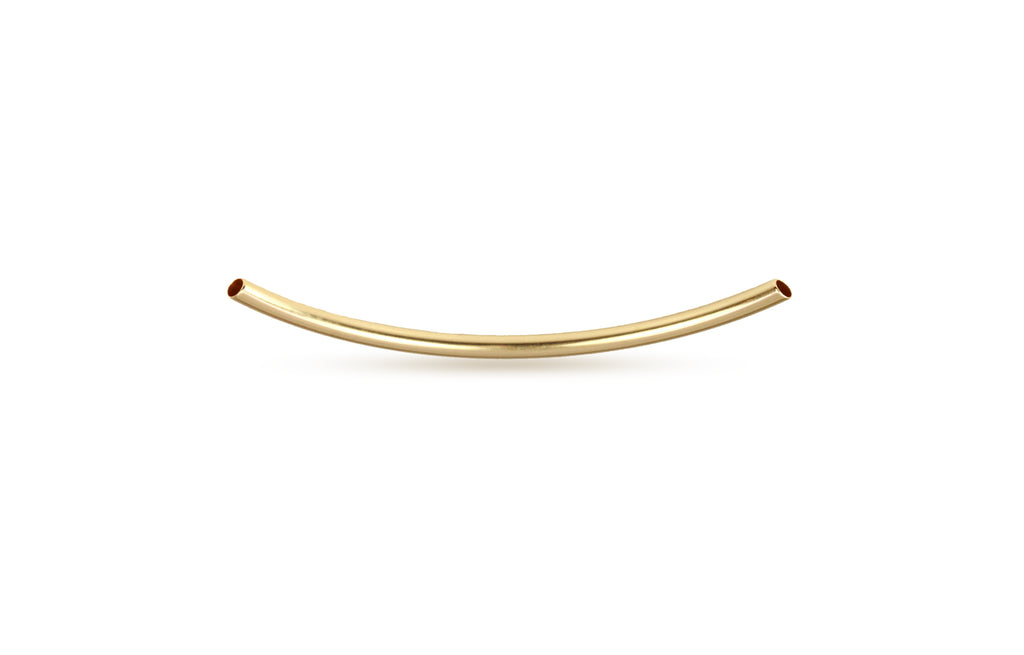 14Kt Gold Filled Curved Tube 34x1.5mm (1mm ID) - 10pcs/pack