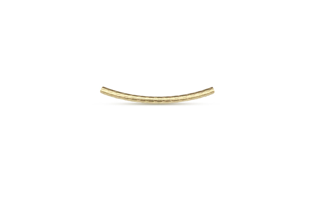 14Kt Gold Filled Quilted Curved Tube 25x1.5mm (1mm ID) - 10pcs/pack