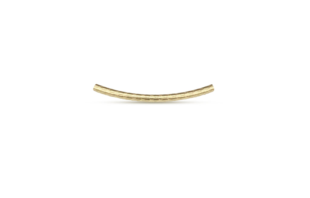 14Kt Gold Filled Quilted Curved Tube 30x1.5mm (1mm ID) - 10pcs/pack