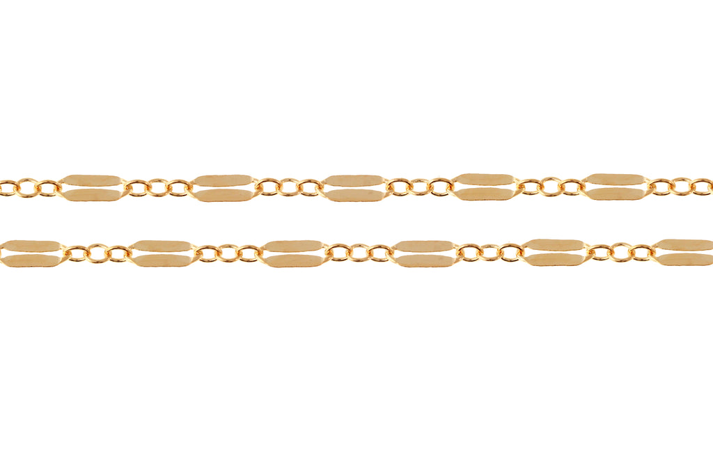 14Kt Gold Filled Dapped Long And Short Chain 5.2x2.4mm - 5ft
