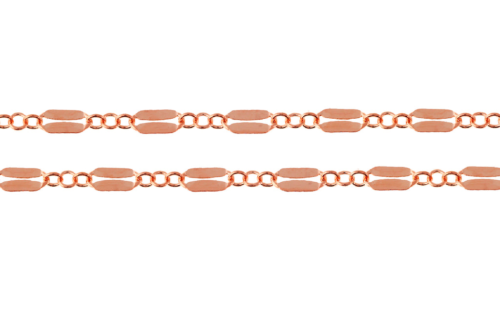 Dapped Long And Short Chain 14Kt Rose Gold Filled 5.2x2.5mm - 5ft
