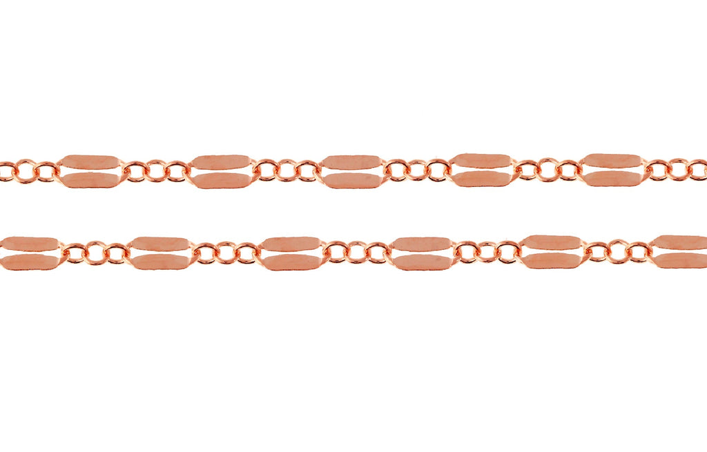Dapped Long And Short Chain 14Kt Rose Gold Filled 5.2x2.5mm - 100ft
