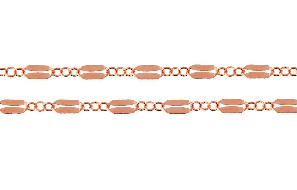 Dapped Long And Short Chain 14Kt Rose Gold Filled 5.2x2.5mm - 20ft
