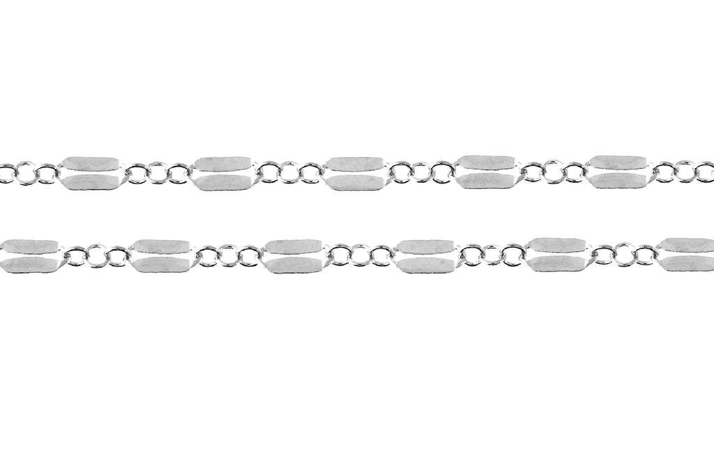 Sterling Silver Dapped Long And Short Chain 5.2x2.5mm - 5ft