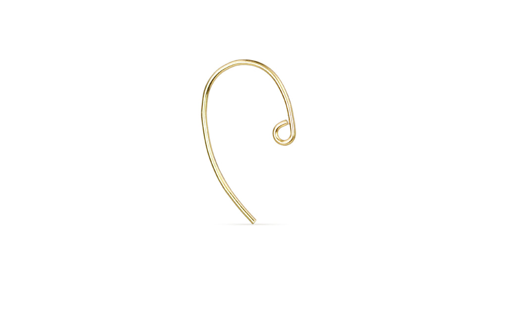 14K Solid Gold French hook, Earring Wires, 1 pair, 5 pairs