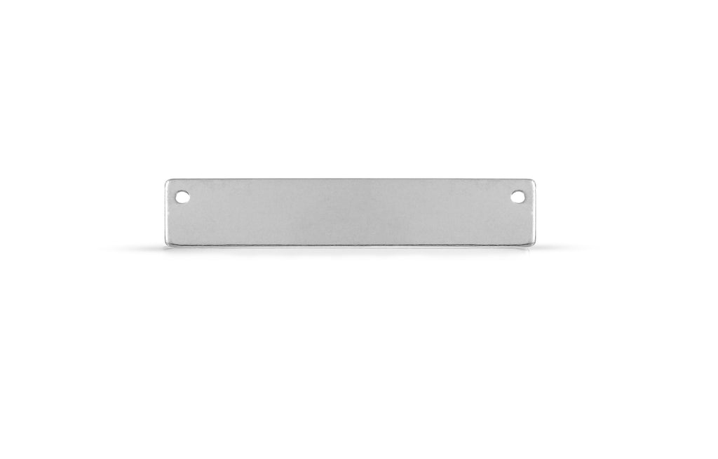 Sterling Silver Stamping Blank Rectangle With Top Holes 31x5.25mm - 4pcs/pack