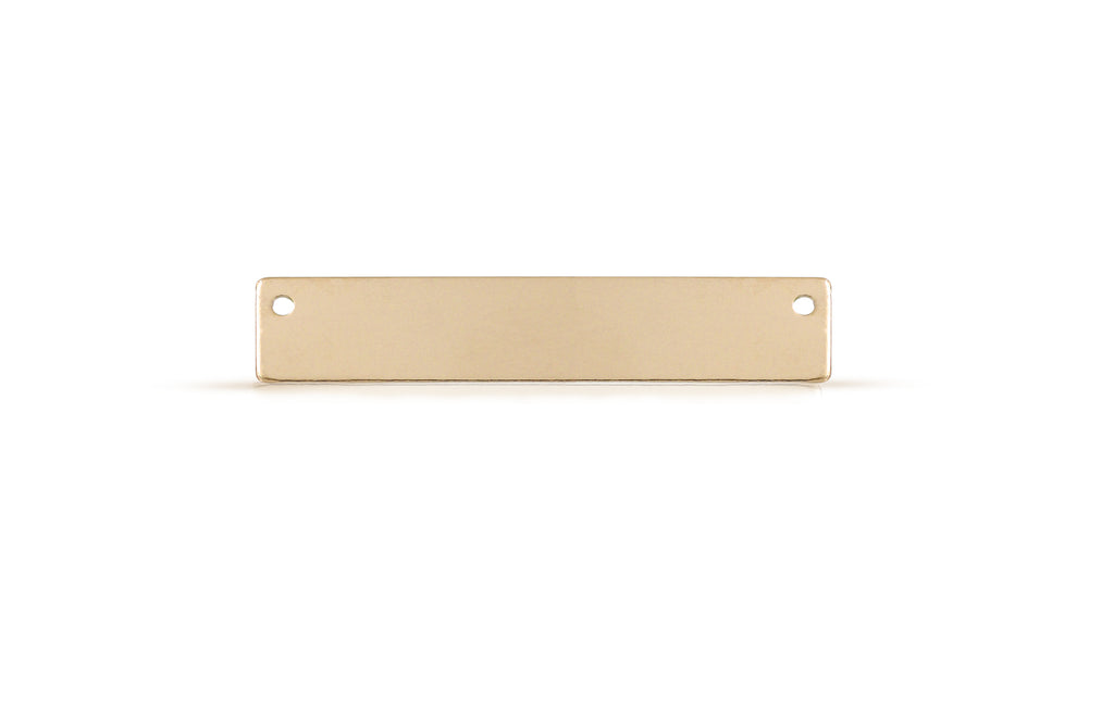 14Kt Gold Filled Stamping Blank Rectangle With Center Holes 31.75x6.4mm - 2pcs/pack