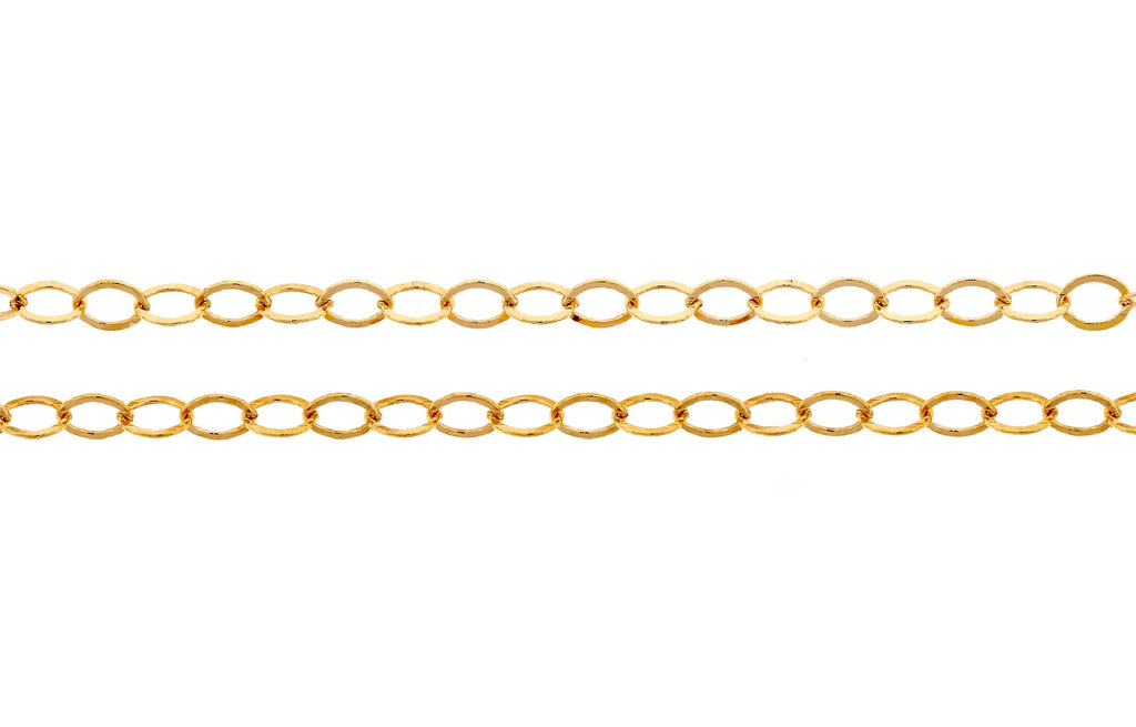 14Kt Gold Filled 2.8x2.1mm Flat Cable Chain - 100ft