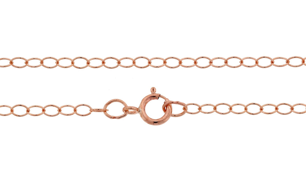 14Kt Rose Gold Filled 2.8x2mm 24" Cable Chain W/ Spring Ring Clasp - 1pc