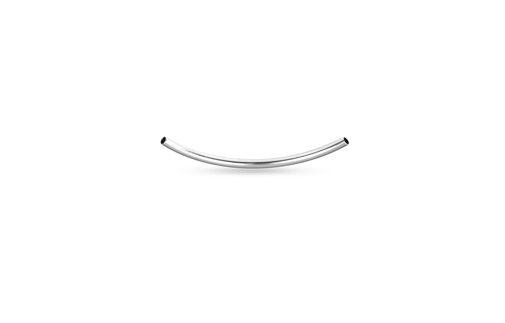 Sterling Silver Curved Tube 25x2mm (1.5mm ID) - 20pcs/pack