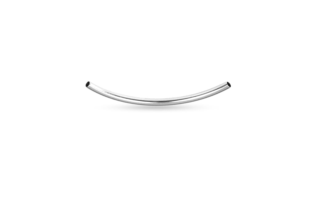 Sterling Silver Curved Tube 30x2mm (1.5mm ID) - 10pcs/pack