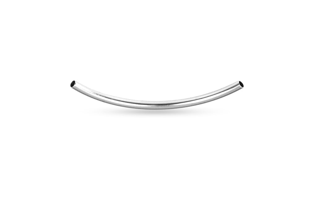 Sterling Silver Curved Tube 40x2mm (1.5mm ID) - 10pcs/pack