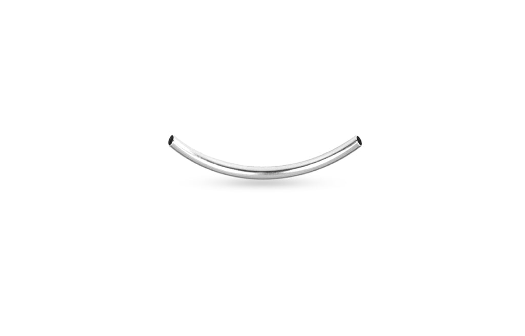 Sterling Silver Curved Tube 20x3mm (2.5mm ID) - 10pcs/pack