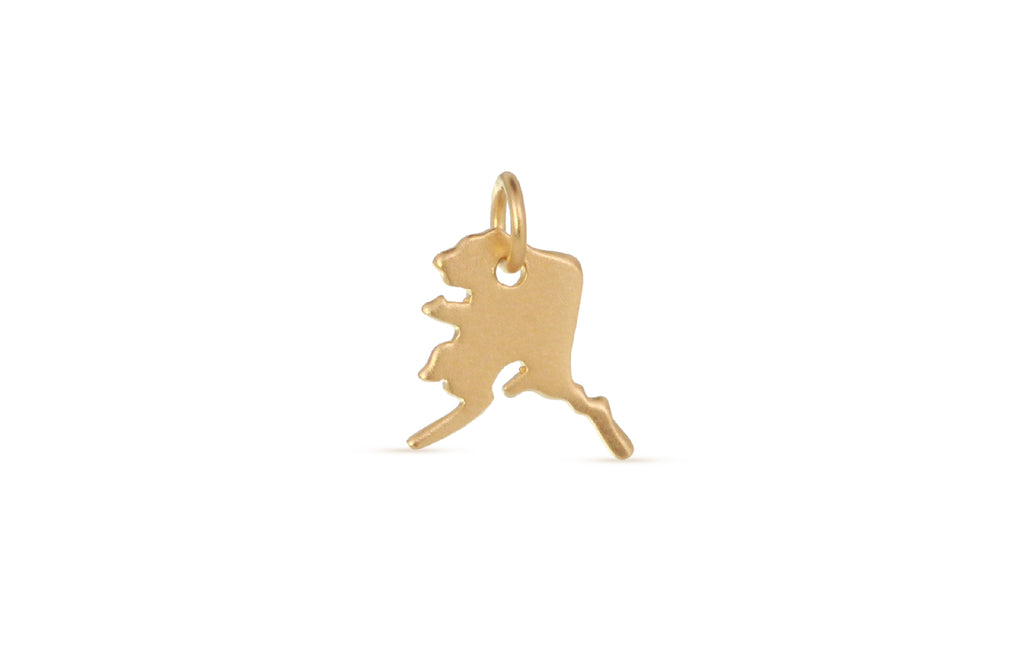 24Kt Gold Plated Sterling Silver Alaska Charm 14x11.6mm - 1pc