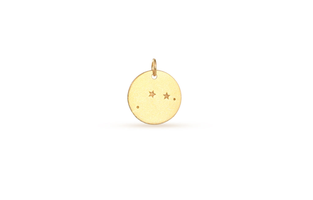 24Kt Gold Plated Sterling Silver Aries Constellation Charm 18x14.75mm - 1pc