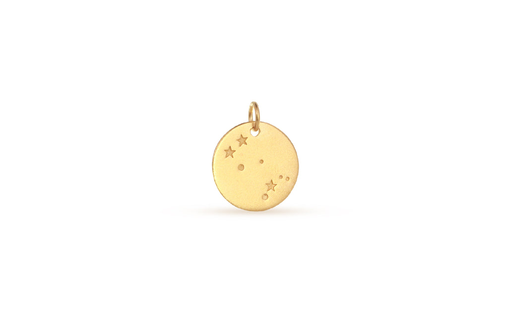 24Kt Gold Plated Sterling Silver Gemini Constellation Charm 18x14.75mm - 1pc