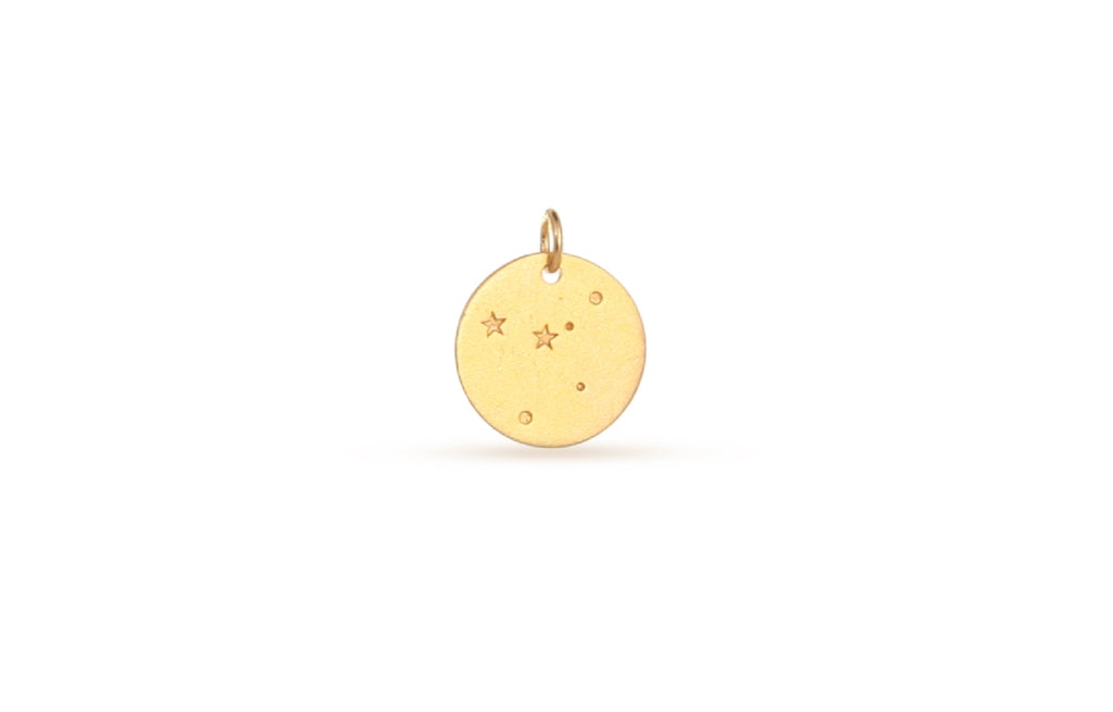 24Kt Gold Plated Sterling Silver Cancer Constellation Charm 18x14.75mm - 1pc