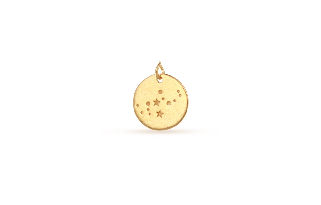 24Kt Gold Plated Sterling Silver Virgo Constellation Charm 18x15mm - 1pc