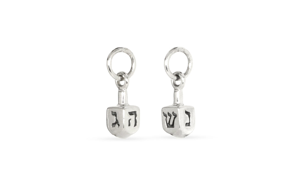 Sterling Silver Dreidel Charm 13x3.5mm - 1pc