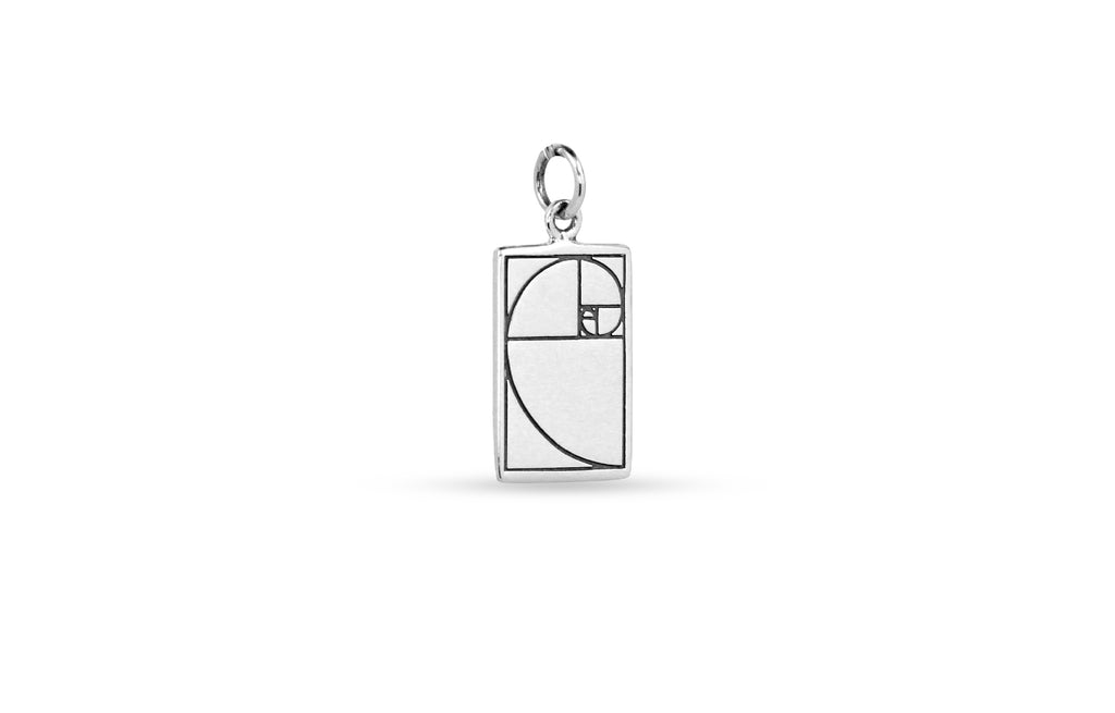 Sterling Silver Golden Ratio Charm 22x10mm - 1pc