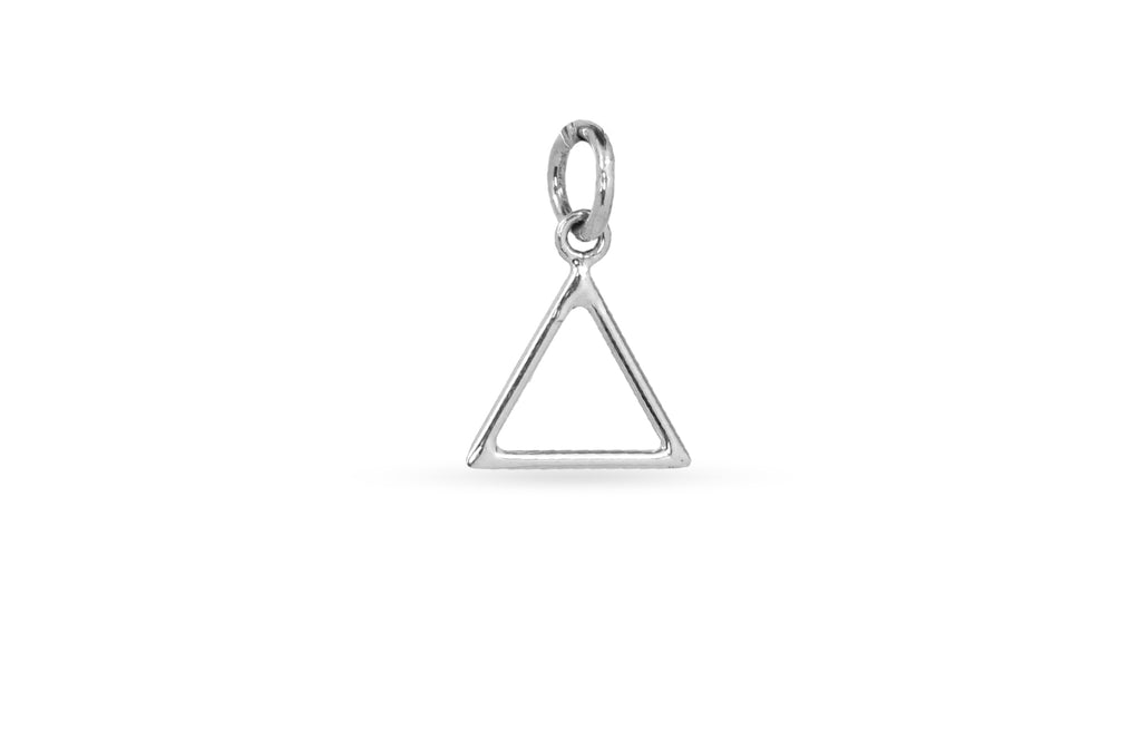 Sterling Silver Water Element Symbol Wire Charm 15x10mm - 1pc