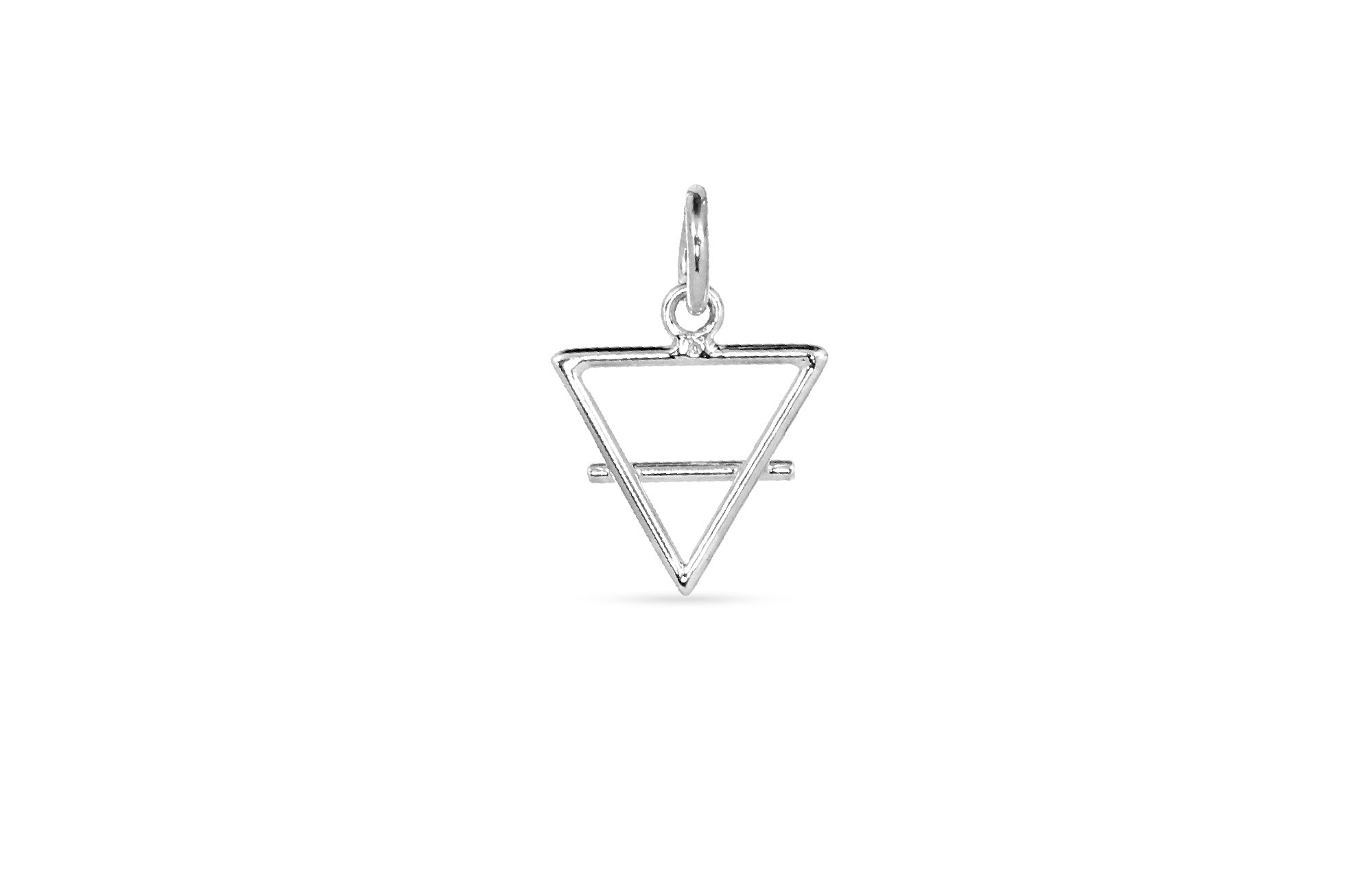 Sterling Silver Earth Element Symbol Wire Charm 15.5x10mm - 1pc
