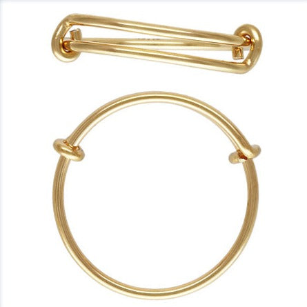 14Kt Gold Filled 1mm Adjustable Ring Size 8 - 10 - 1pc