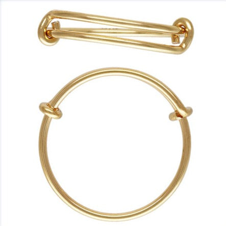 14Kt Gold Filled 1mm Adjustable Ring Size 5 - 7 - 1pc