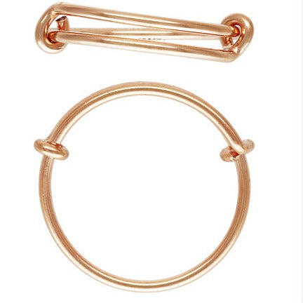 14Kt Rose Gold Filled 1mm Adjustable Ring Size 5 - 7 - 1pc