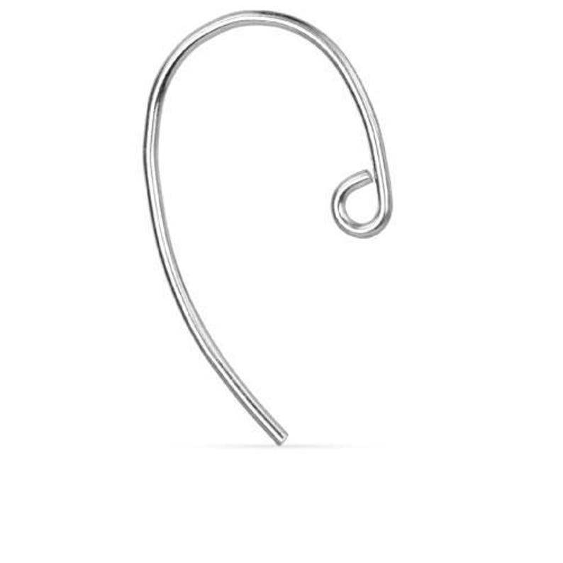 Sterling Silver Bass Clef Ear Wire 21x13mm - 5 pairs/pack